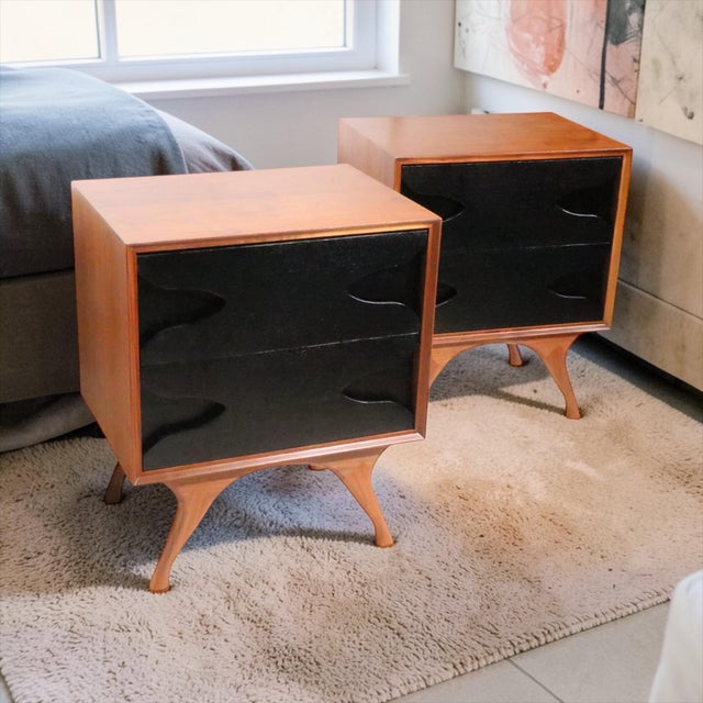 1950's Pair of Nightstands Newly Refinished For Sale - Image 16 of 17