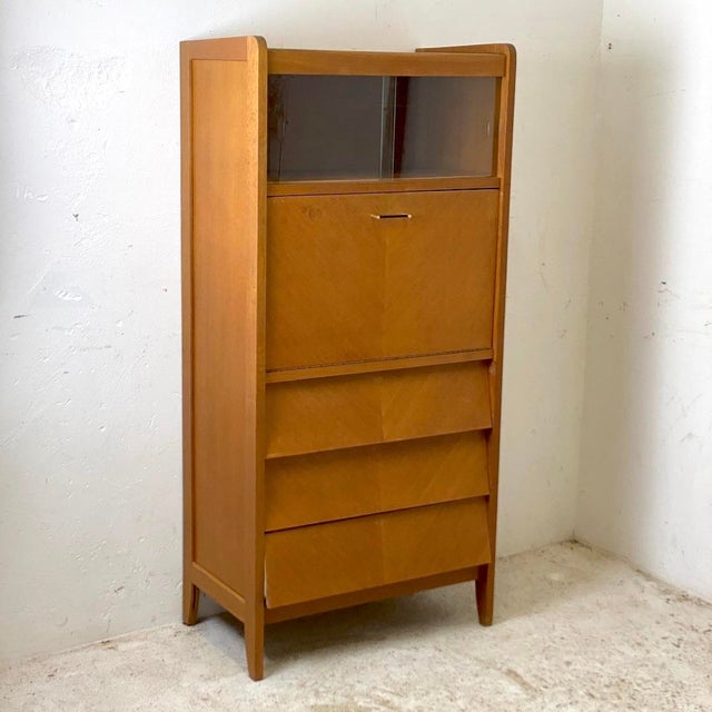 Vintage Secretaire in Veneer, 1960s For Sale - Image 12 of 12