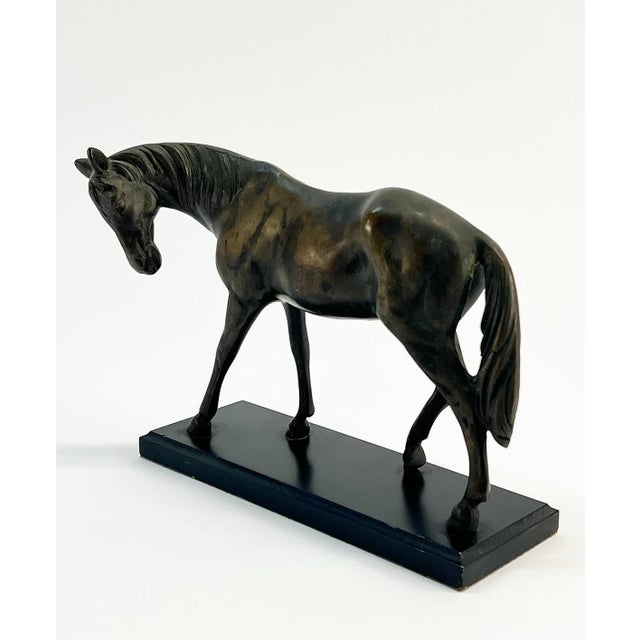 Bronze 70's Vintage Cast Bronze Horse Sculpture For Sale - Image 8 of 12