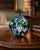 Pyromania Oregon Float Hand Blown Art Glass Orb Ball Paperweight Blue Green Purple Studio Glass Sculpture Coastal Decor Gift 4.5" For Sale - Image 4 of 9