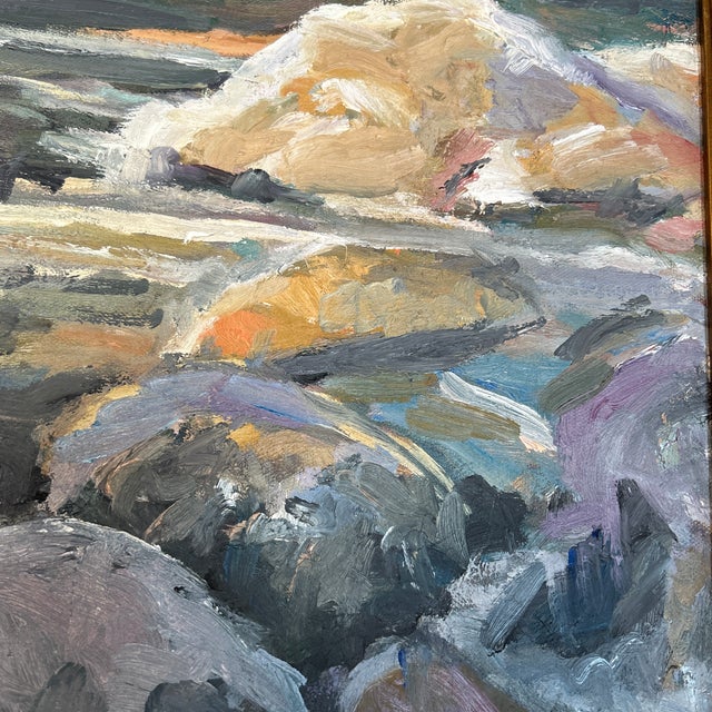 1970’s Original Impressionist Rocky River Landscape Painting For Sale - Image 4 of 5