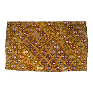 Handwoven Apricot Colour Vintage Kilim Runner For Sale