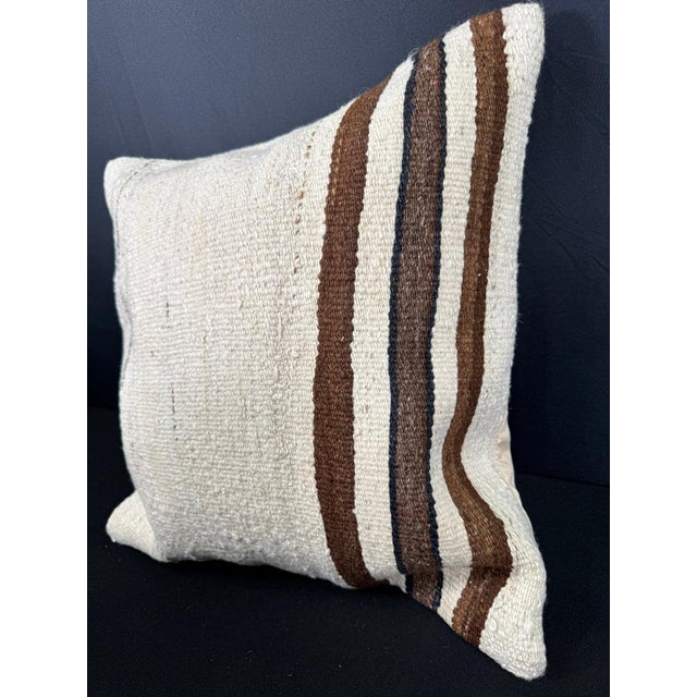Turkish Hemp Pillow Cushion Natural Beige Brown Pillow Cushion Cover 20x20 For Sale - Image 4 of 4