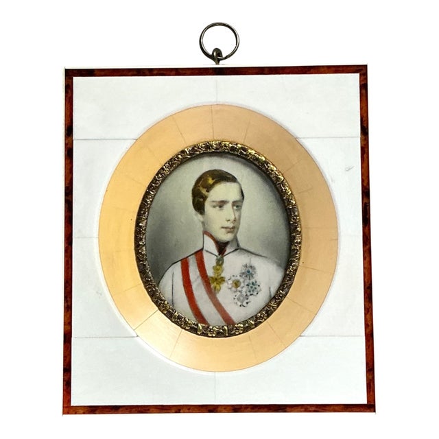 Vintage Hand-Painted Portrait Miniature For Sale