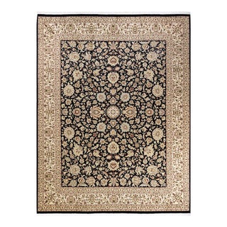Mogul, One-of-a-Kind Hand-Knotted Area Rug in Black, 8' 1" x 10' 5" For Sale