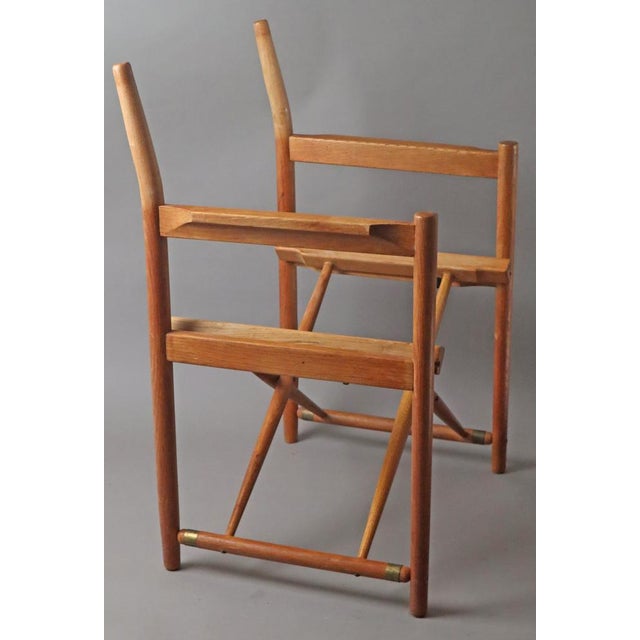 Model 903 Foldable Chair in Saddle Leather and Oak by Kurt Culetto for Horgenglarus, 1960s For Sale - Image 4 of 18