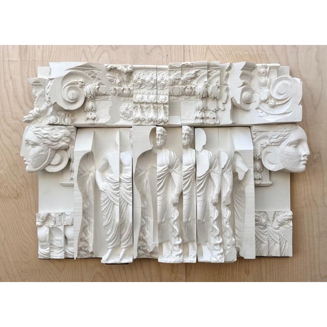 Neoclassical Vintage White Relief Sculpture Panel For Sale - Image 3 of 12