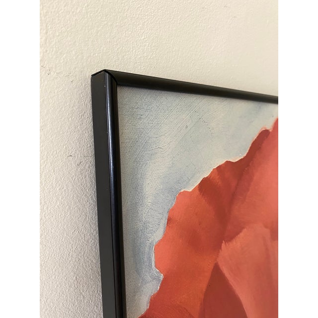 American Georgia O'Keefle Red Poppy Original Museum Poster New York 1980s, Framed For Sale - Image 3 of 6