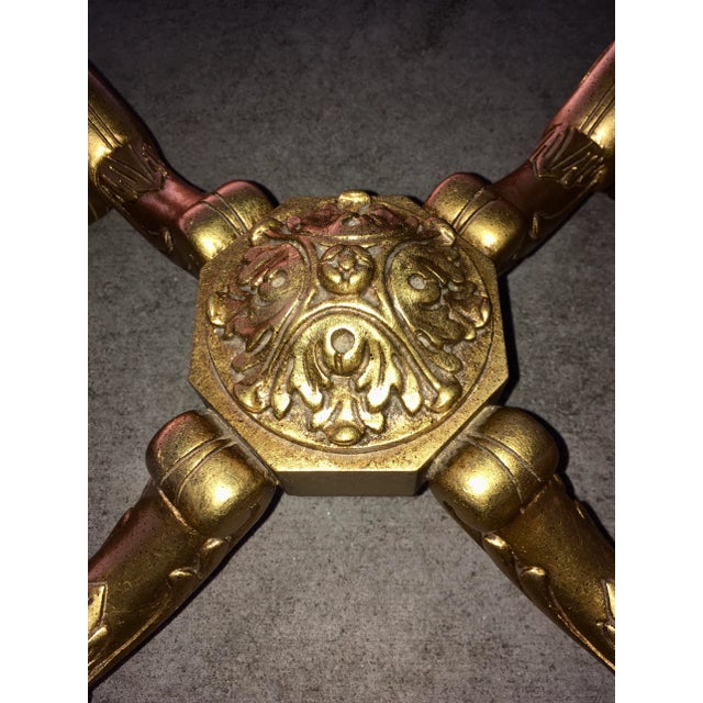 Spanish Rococo Style Carved Giltwood & Glass Coffee Table For Sale - Image 11 of 12