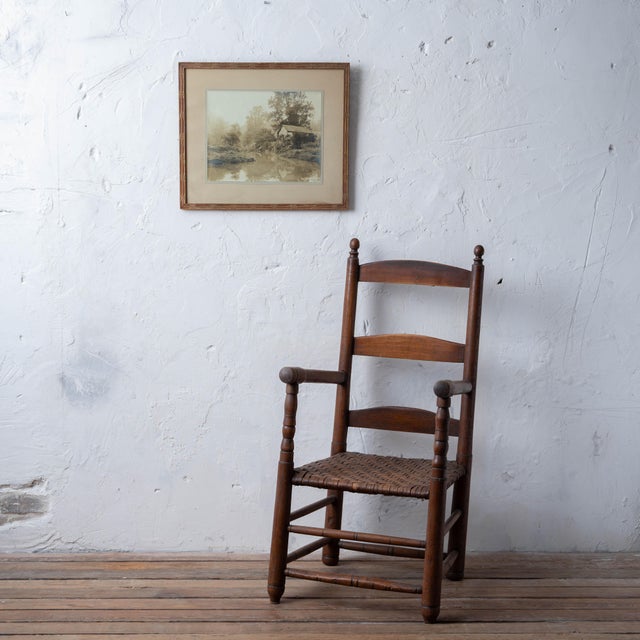 Charles Henry Miller (American, 1842-1922) Rare original silver gelatin print depicting a stone millhouse beside a creek...