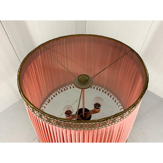 Metal Brass Floor Lamp with Pleated Lampshade, Austria, 1950s For Sale - Image 7 of 18