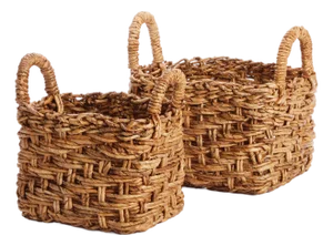 Eve Banana Leaf Baskets With Handles Small, Set Of 2