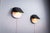 Metal Matte Black Wall Lamps with Perforated Shades and Brass Details, Set of 2 For Sale - Image 7 of 16