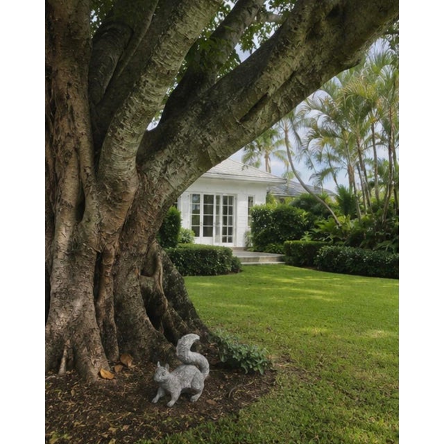 Vintage Cast Iron Lifelike Squirrel Garden Statue For Sale - Image 10 of 12