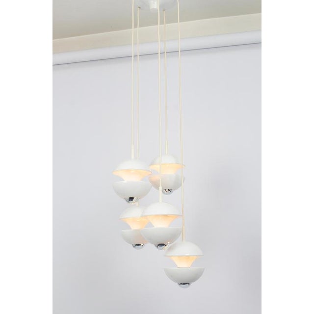 Gold White Cascading Pendant from Kaiser Leuchten, 1970s For Sale - Image 8 of 13