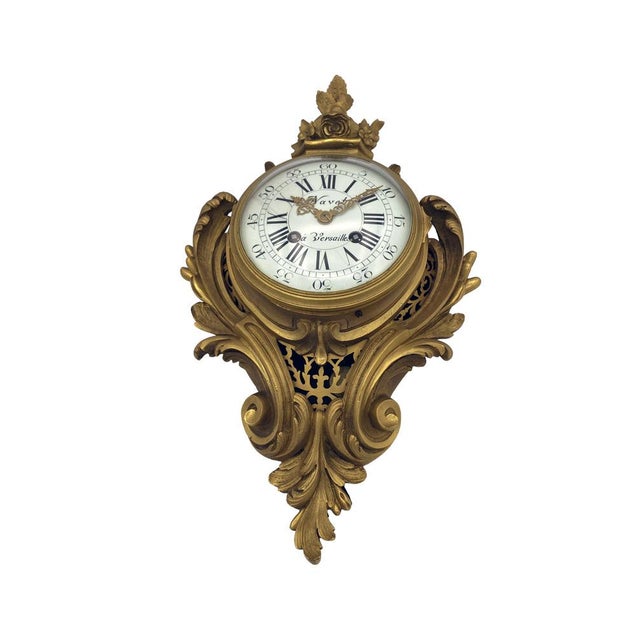 French Gilt Bronze Cartel Clock from Navet À Versailles, Mid-19th Century For Sale - Image 3 of 7