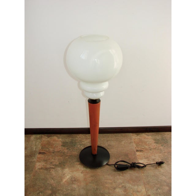Modern Table Lamp in Metal, Wood, and Glass, 1970s For Sale - Image 6 of 8
