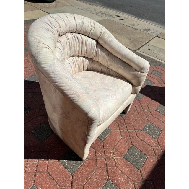 1980s White Pattern Fabrics Club Chair by Carsons
