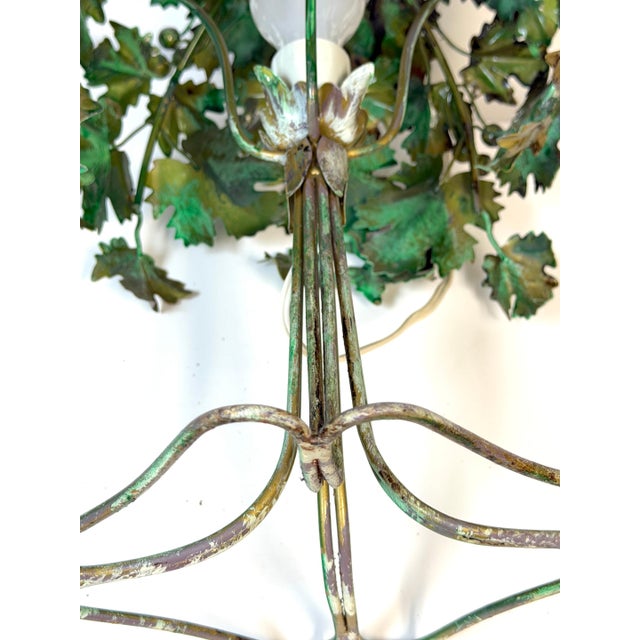 1960s Italian Polychromed Tole Grapevine Topiary Table Lamp For Sale - Image 11 of 11