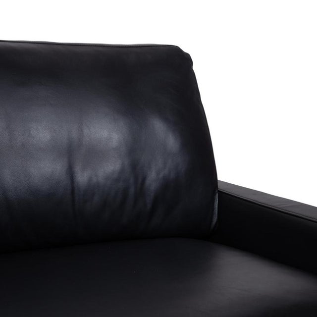 Modern Rolf Benz Ego Leather Three-Seater Black Sofa Couch For Sale - Image 3 of 11