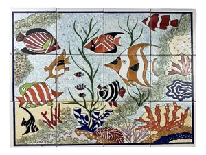 Hand Decorated Ceramic Panel, Italy, 1980s
