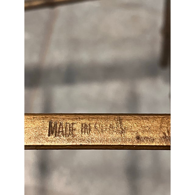 Chinoiserie Vintage Gilt Iron Faux Bamboo Chair Made in Spain For Sale - Image 3 of 12