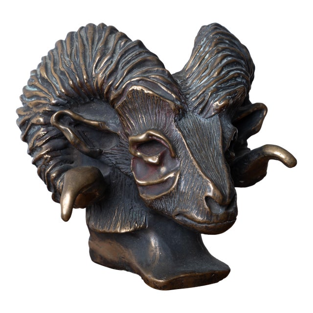 A Bronze Ram's Head, 20th Century For Sale