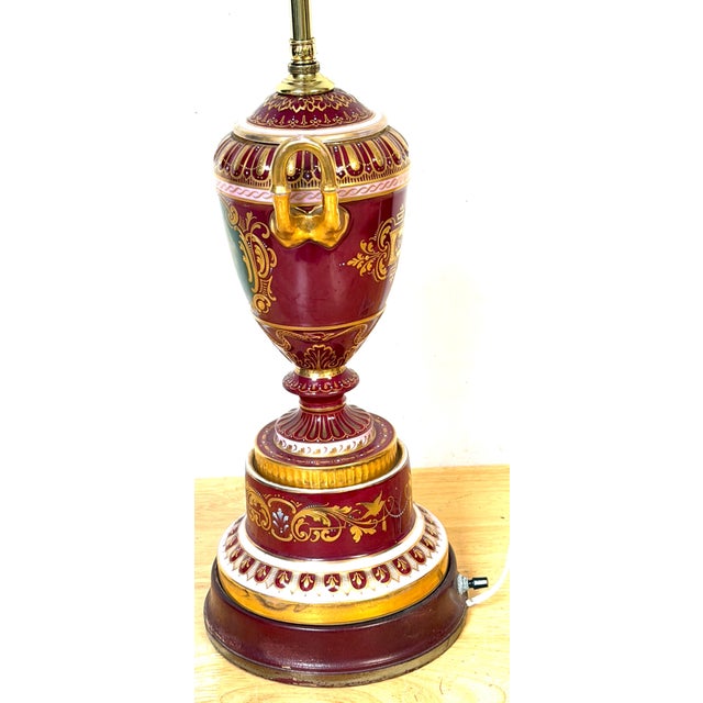 Early 20th Century “Good Night” Vienna Style Porcelain Urn Lamp Maiden and Candle, Signed F. Koller For Sale - Image 14 of 16