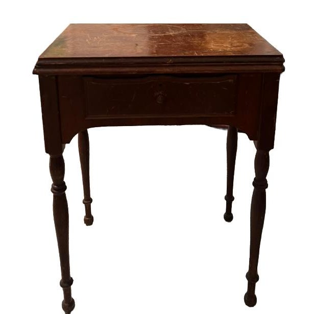 Vintage 1930s Singer Electric Sewing Machine in Original Wooden Cabinet With Extension Leaf For Sale - Image 13 of 16