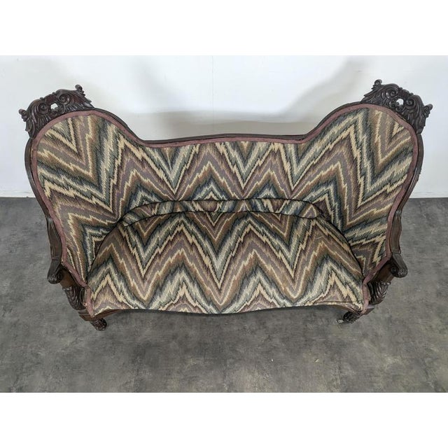Louis Philippe Style Loveseat in Mahogany For Sale - Image 3 of 8