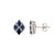 Modern A Pair of Silver Sapphire & Diamond Cluster Stud Earrings by Carat&her For Sale - Image 3 of 9