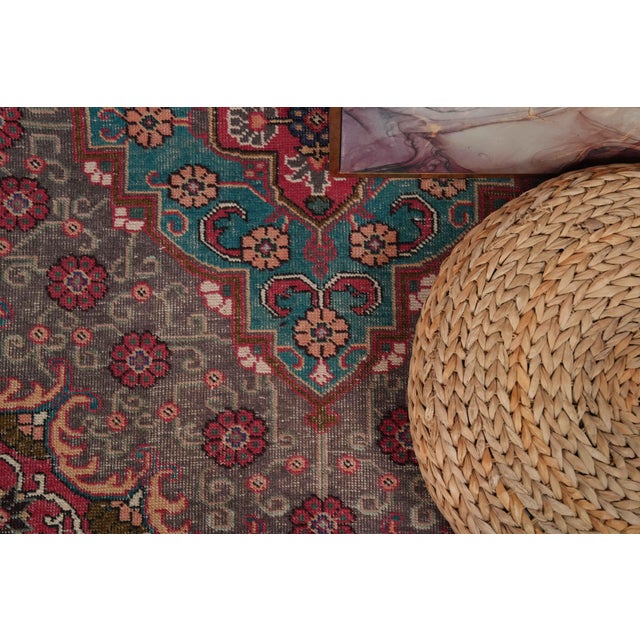 1970s Vintage Persian Handmade Wool 9x13 Red Area Rug For Sale - Image 4 of 11
