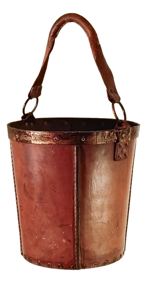 Leather Basket or Magazine Rack in the style of Valentis Creations, Spain, 1940s