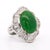 Gia Cert. 8 Carat Burma Jadeite Jade & Diamond 18k White Gold Ballerina Ring, Size 6.25 For Sale - Image 4 of 9