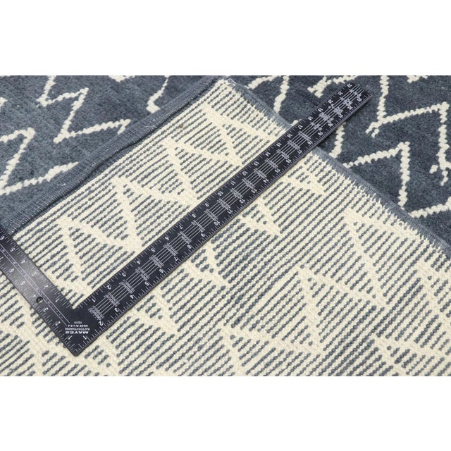 Early 21st Century Steely Blue Moroccan Area Rug - 07'08 X 09'10 For Sale - Image 5 of 9