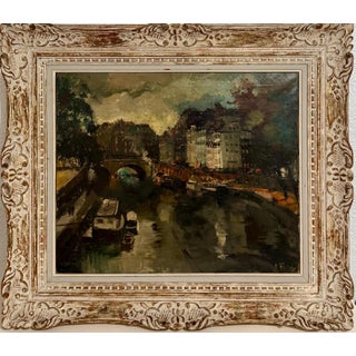 Oliver Foss, Expressionist Oil Painting Paris Scene View Architectural Visionism Olivier Foss For Sale