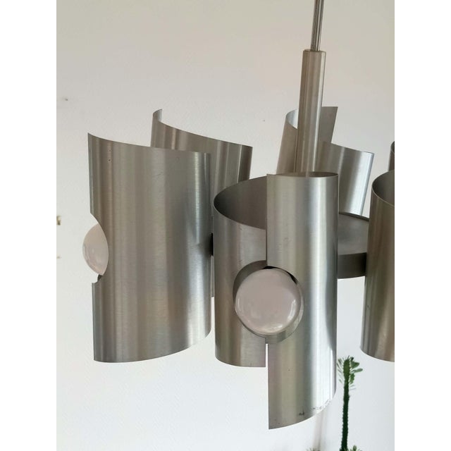Vintage Space Age Hanging Light in Aluminium by Polam Bielsko, 1970 For Sale - Image 6 of 15