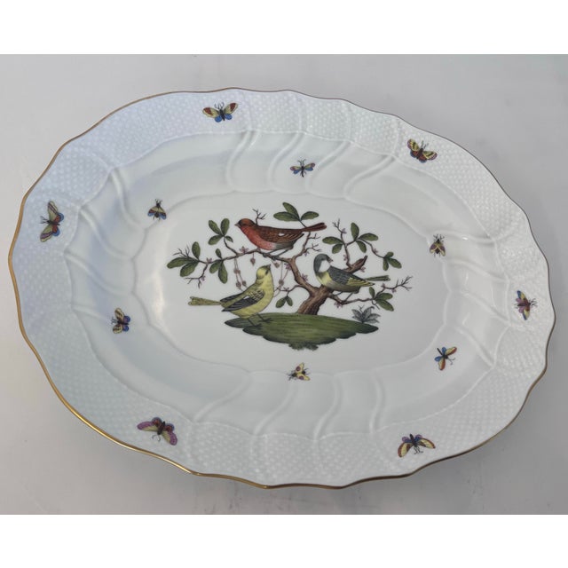 Traditional 1990s Herend Rothschild Bird Oval Porcelain Platter For Sale - Image 3 of 4