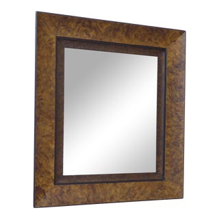 Modern Walnut Burlwood Mirror For Sale