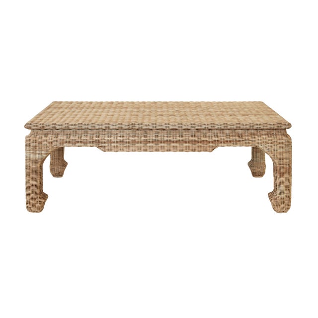 Tan Matthew Izzo Home - Guinevere Rattan Ming Style Rattan Coffee Table For Sale - Image 8 of 8