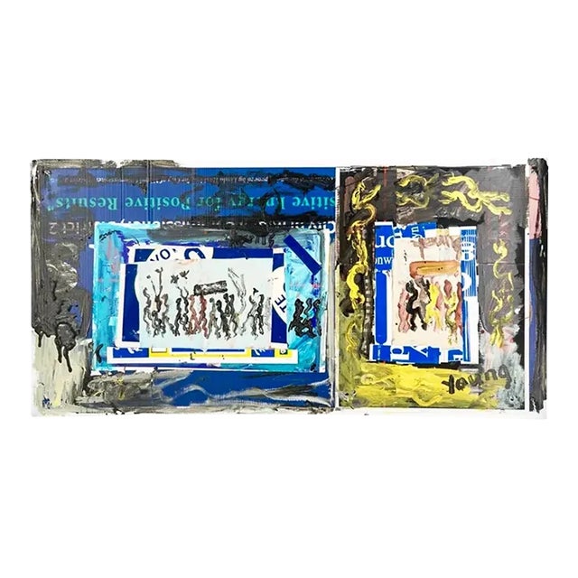 1990s Abstract Folk Art Collage Painting Miami Outsider Artist Purvis Young For Sale