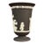1970s Wedgwood Jasperware Black Footed Pedestal Vase With Classical Scene With Cherubs For Sale