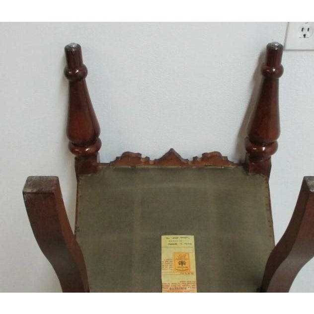 Antique Victorian Throne Chair Carved Oak Church Chapel Masonic A For Sale - Image 4 of 12