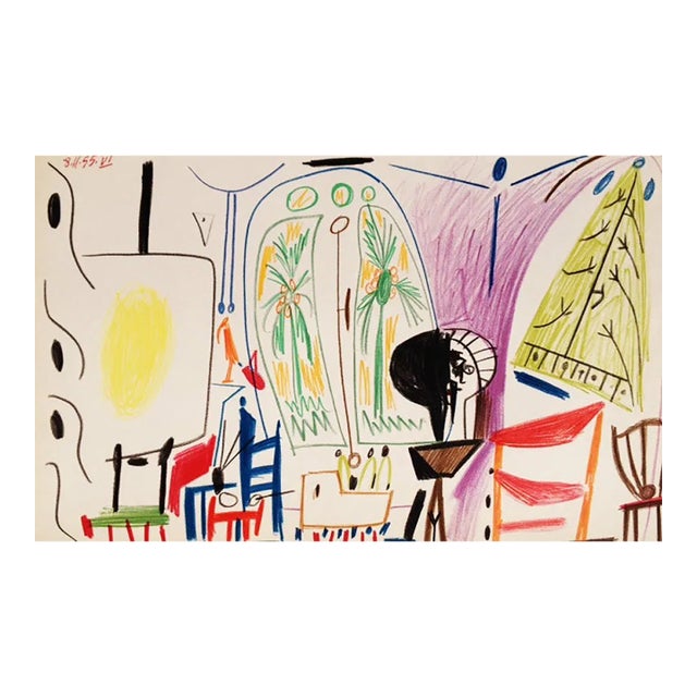 Picasso Sketchbook Carnet De La Californie Print # 6 Date 8/11/1955 For Sale