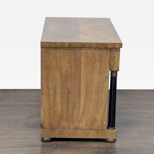 2010s Baker Furniture Classic Burl Wood Veneer 3-Drawer Sidetable/Nightstand For Sale - Image 5 of 10