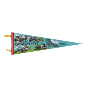 Mackinaw City Michigan Felt Flag Pennant