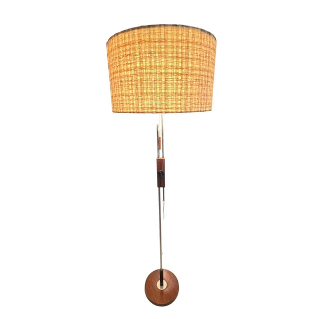 Wood Chrome Metal Floor Lamp from Temde Leuchten, 1950s For Sale - Image 7 of 14