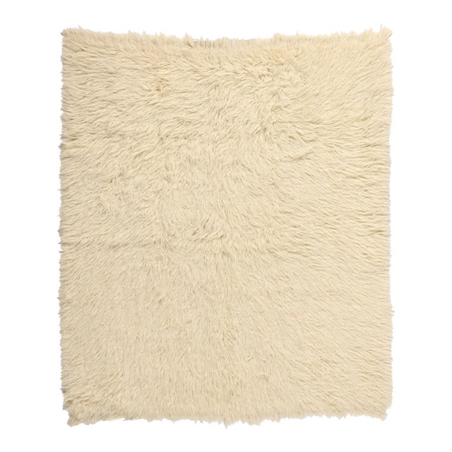 Vintage Greek Natural Flokati Rug - 05'10 X 06'10 For Sale