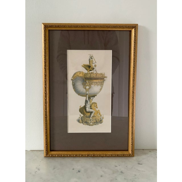 A gorgeous pair of framed prints of two pieces "In her Majesty's collection at Windsor" by H. Shaw. One is of a cup that...