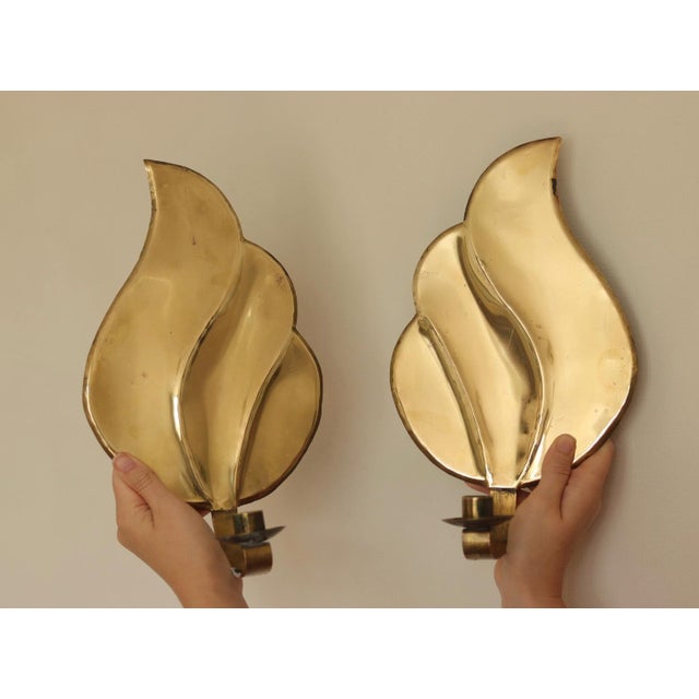 Mid-Century Modern Swedish Brass Sconces, Set of 2 For Sale - Image 15 of 18